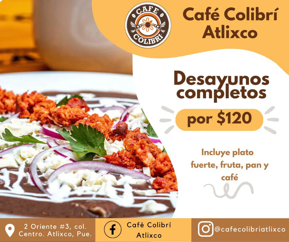 Cafeterías en Atlixco - Café Colibrí Atlixco - LiberWay